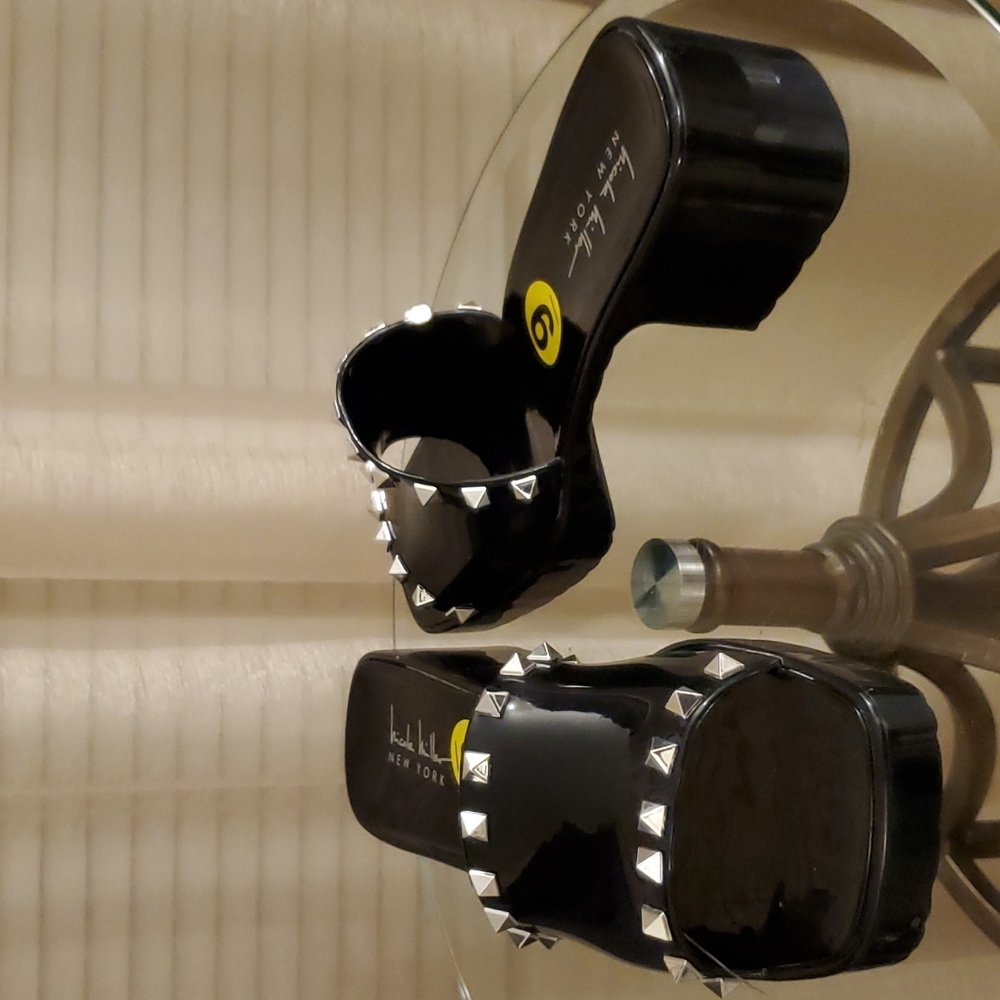 Nicole Miller Studded Jelly Slides